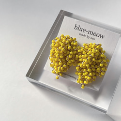 ＊再販＊    B    つぶつぶ　ビーズ　シャワー　ピアス　（S）    ／　イエロー 2枚目の画像