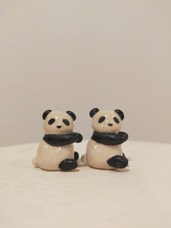 【パンダ】陶器のガーデンピック 2枚目の画像