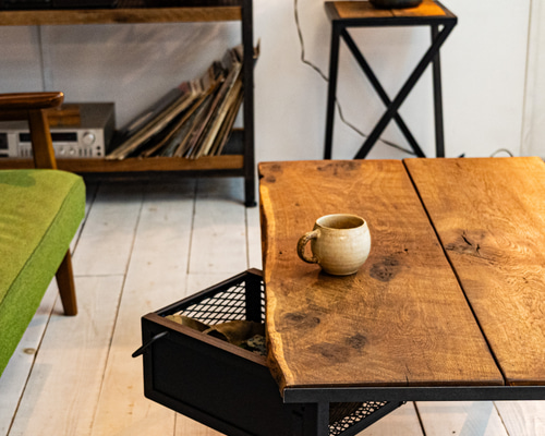 Old oak & Iron low table RANGE アイアン家具 ローテーブル ソファー