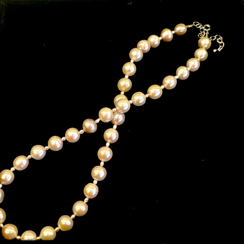 本真珠淡水エジソンパール　ラベンダー9-12㍉ネックレス連材BEN454 本真珠淡水エジソンパール ラベンダー9-12㍉ネックレス連材BEN454