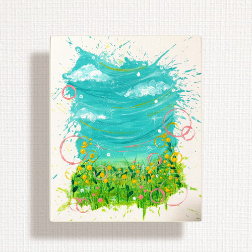 はじけてSpring｜原画｜インテリアアート｜キャンバス作品｜北欧