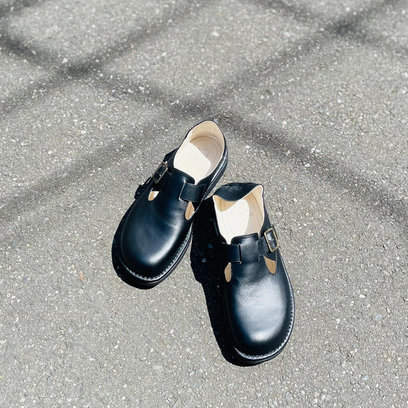 《E》オーダーメイドの革靴 毎日履きたい心地良さ 自分好みに選べる楽しさ　Tストラップサボ　SE-1 メンズ規格 2枚目の画像