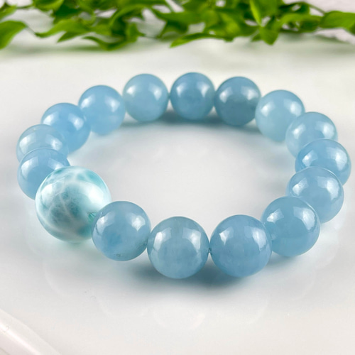 大粒ラリマー&アクアマリンブレス ブレスレット Himal 〜harmony stone