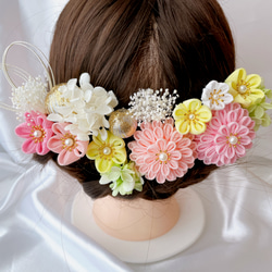 【成人式、卒業式に】撫子ピンクの髪飾り　つまみ細工　和装　花　ピンク 4枚目の画像