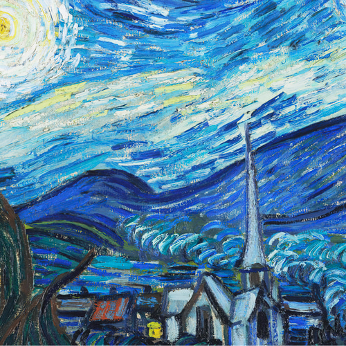ゴッホ「星月夜」 アートポスター ブルー インテリアアート 有名絵画