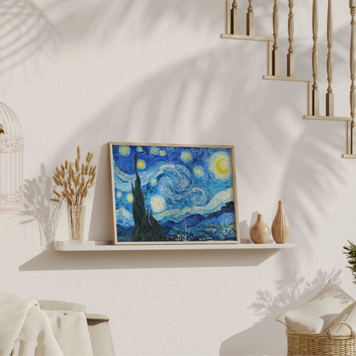 ゴッホ「星月夜」 アートポスター ブルー インテリアアート 有名絵画