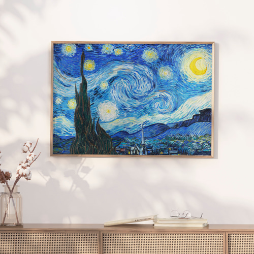 予約】 ゴッホ ☆秀作☆手書き油絵 星月夜 有名 インテリア 絵画