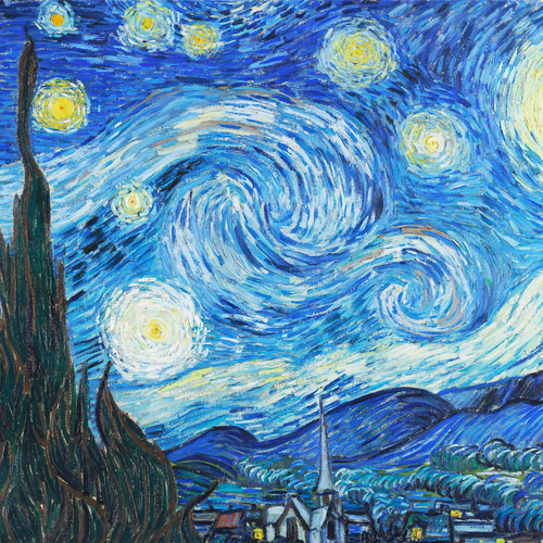 ゴッホ「星月夜」 アートポスター ブルー インテリアアート 有名絵画