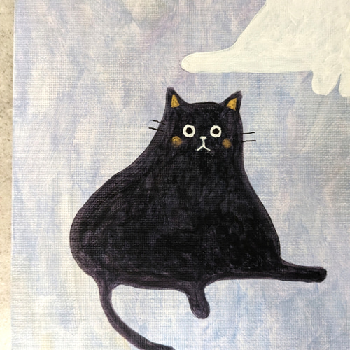 キャンバスアート 原画 「白い猫と黒い猫」 絵画 KIKO 通販 キャンバスアート 原画 「白い猫と黒い猫」 絵画 KIKO 通販