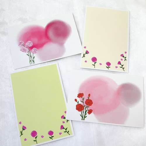 和音ハカ 水色のバラ イラスト本 ポストカード クリアポスター 紙袋