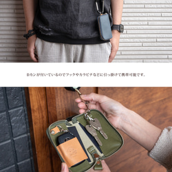 カードも入るラウンドジップスマートキーケース 　栃木レザー［TR-24］ 3枚目の画像