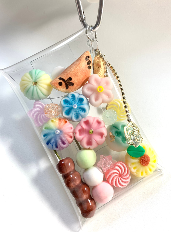 ☆和菓子いっぱいキャンディーバッグチャーム　(送料無料)    樹脂粘土 4枚目の画像