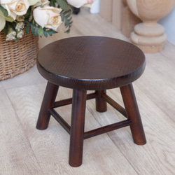 パリの雑貨屋　廃番品　ハンドメイド木製スツール　ミニテーブル　ダークブラウン 1cb11c6ad24ef73edabc02d8d64c1b