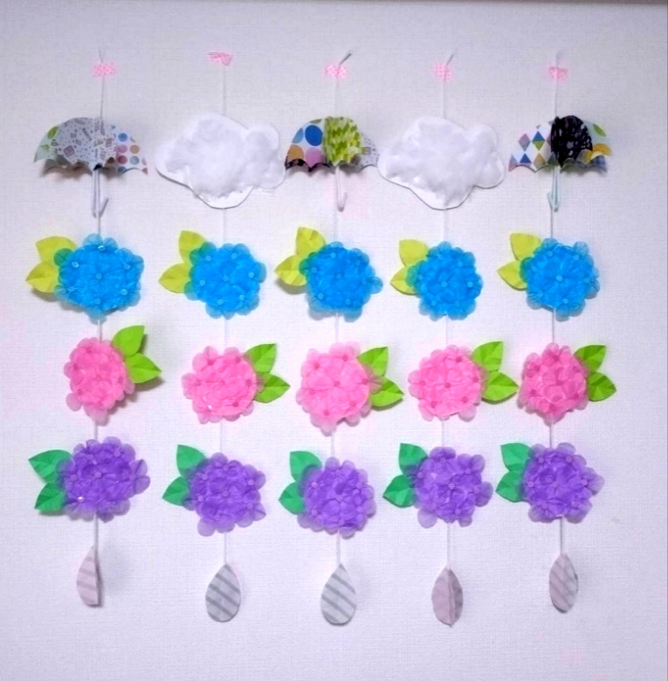 【ひまわり】紫陽花 6月壁面飾り×5セット、吊り飾り×3セット m66202445490_1.jpg?1715160792