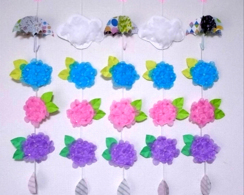 【ひまわり】紫陽花 6月壁面飾り×5セット、吊り飾り×3セット ひまわり様専用】紫陽花 6月壁面飾り×5セット、吊り飾り×3セット