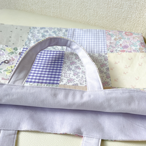 リバティパッチワークレッスンバッグパープル系 レッスンバッグ