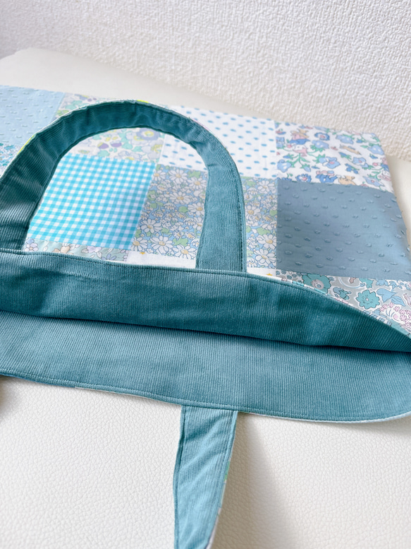 品質保証，セール リバティパッチワークレッスンバッググリーン系