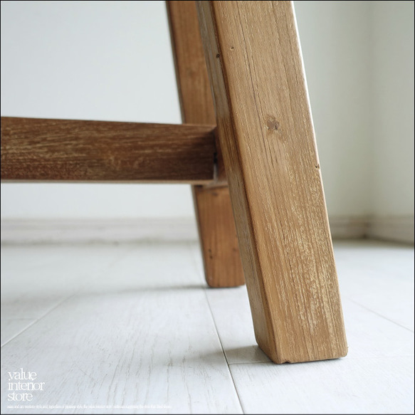 オールドチークベンチBOL02 長椅子 古材家具 ダイニングベンチ 一枚板 無垢材 ナチュラル 椅子 イス 三大銘木 3枚目の画像