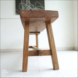 オールドチークベンチBOL02 長椅子 古材家具 ダイニングベンチ 一枚板 無垢材 ナチュラル 椅子 イス 三大銘木 7枚目の画像