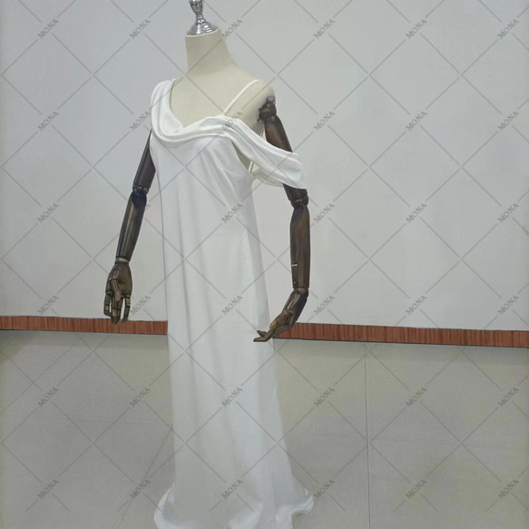 シンプル 上品 エレガント ウェディングドレス パーティードレス G020 3枚目の画像
