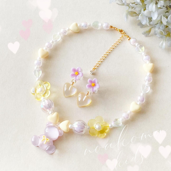 little princess＊ jelly bear - purple キッズイヤリング キッズ