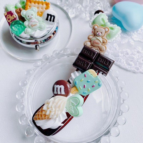 CANDY POP  mint chocolate お菓子のバナナクリップ　スイーツデコ  フェイクスイーツ 3枚目の画像