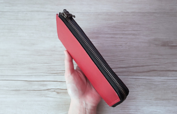 コンパクト長財布◆L字ファスナー◆縦型カード収納◆本革◆名入れ刻印・ラッピング無料◆送料無料 