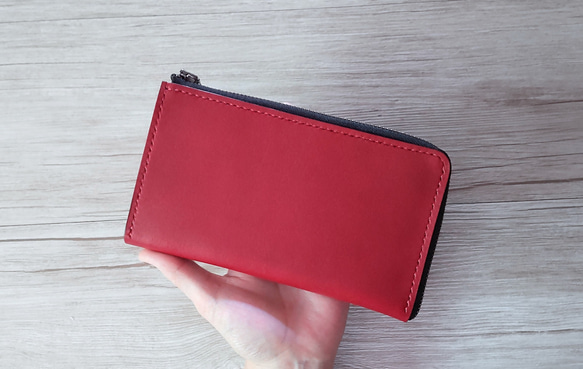 コンパクト長財布◆L字ファスナー◆縦型カード収納◆本革◆名入れ刻印・ラッピング無料◆送料無料 