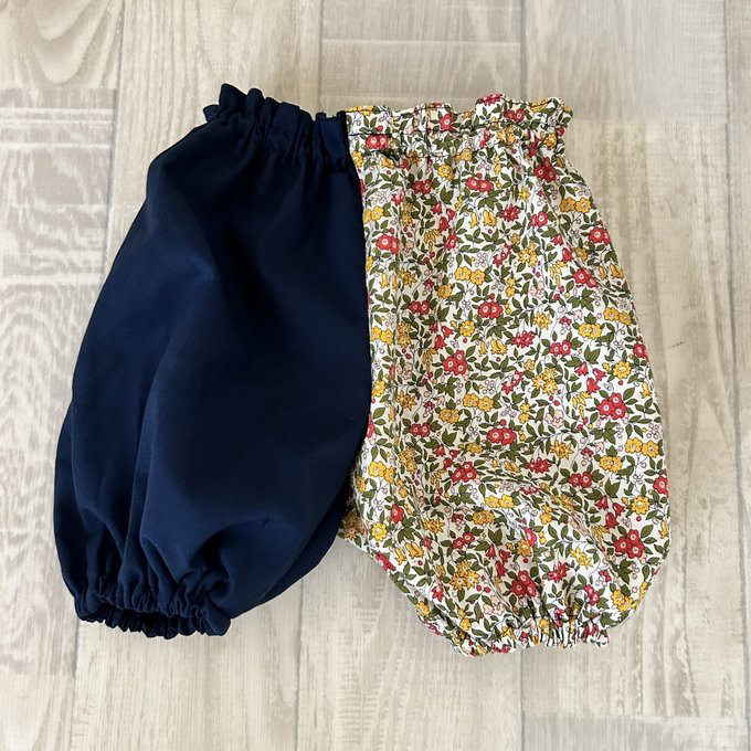 80〜130size リバティA レッド ラセンビィコットン かぼちゃパンツ 