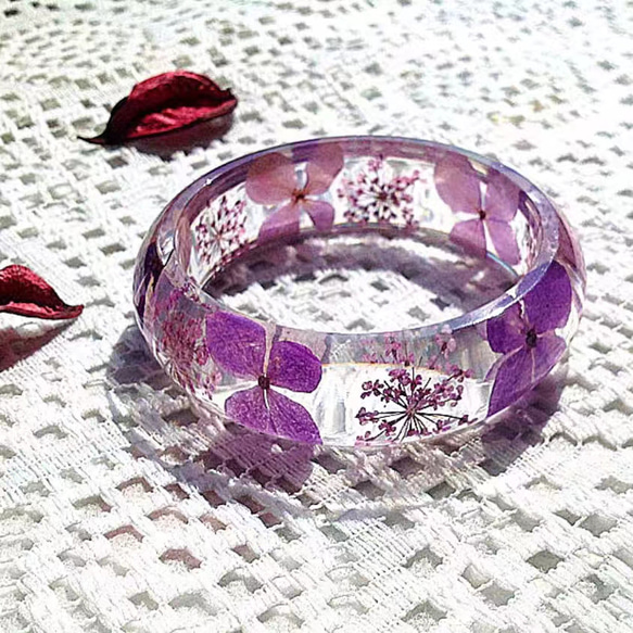 割れたバングル大きいバングル天然石紫色ラベンダー色