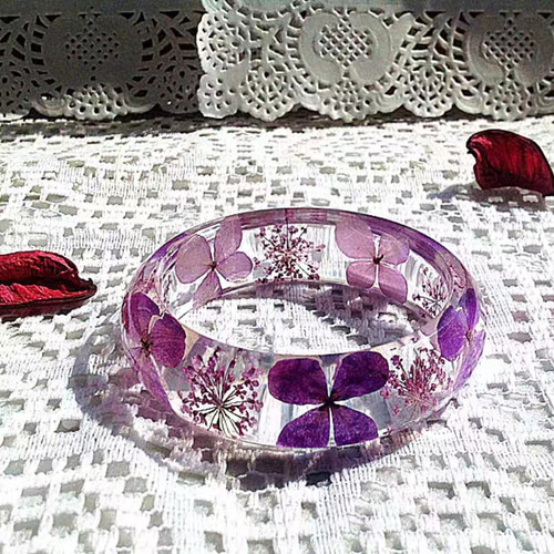 ハンドメイド 花 バングル リストバンド ブレスレット ドライフラワー 