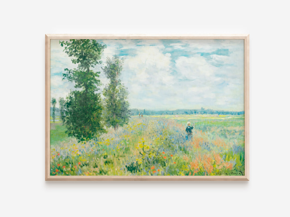 モネ アートポスター 風景画 グリーン 花畑 アンティーク おしゃれ