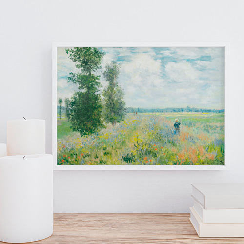 モネ アートポスター 風景画 グリーン 花畑 アンティーク おしゃれ