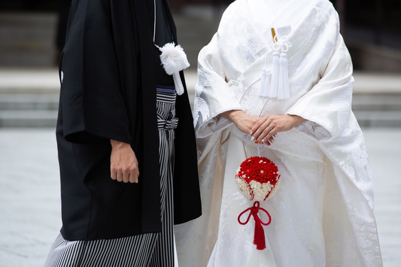 つまみ細工ボールブーケ 