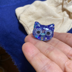 レジンで作った猫の顔のリング　指輪　ハンドメイド 1枚目の画像