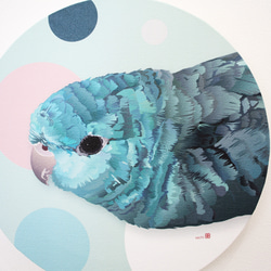 円形パネル作品「さざなみ色」20cm 3枚目の画像