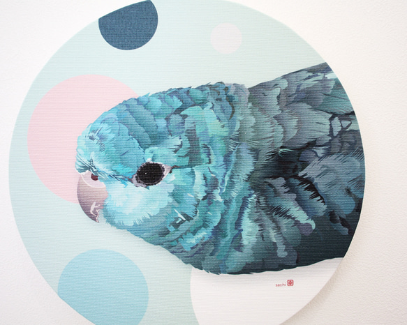 円形パネル作品「さざなみ色」20cm 3枚目の画像