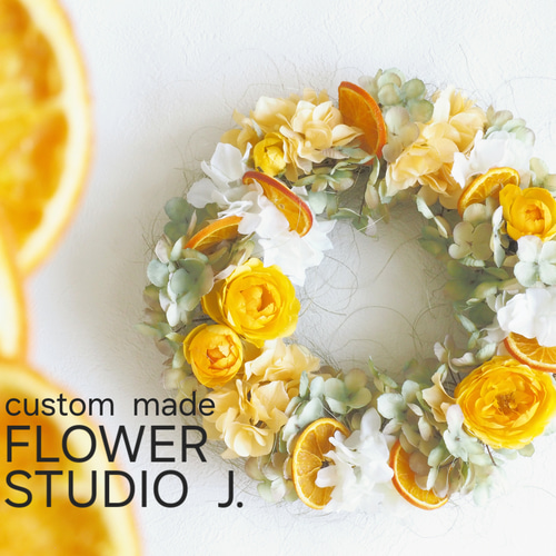 Orange Wreath リース FLOWER STUDIO J. 通販 17690944｜Creema
