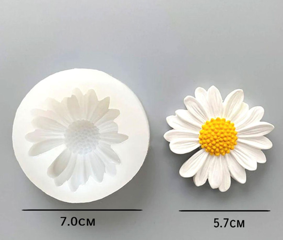 シリコンモールド　デイジー　シリコン型　キャンドル　キャンドル型　レジン　レジン型　アロマストーン　花　型　韓国　道具 5枚目の画像
