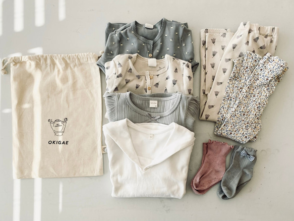 【 BABY 】 巾着袋 4点セット ｜ オムツポーチ ｜ お着替え袋 15枚目の画像