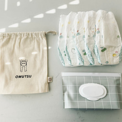 【 BABY 】 巾着袋 4点セット ｜ オムツポーチ ｜ お着替え袋 12枚目の画像