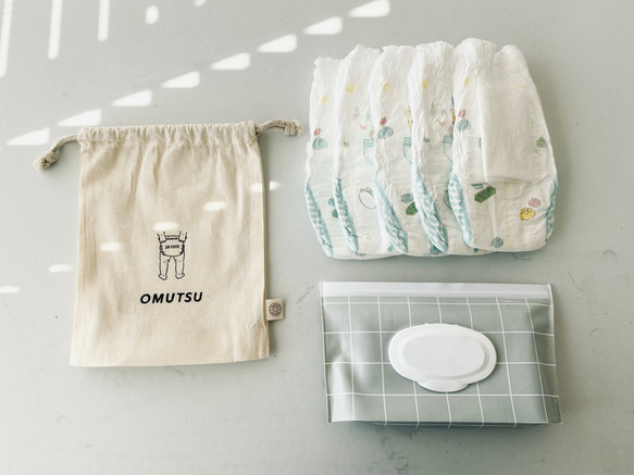 【 BABY 】 巾着袋 4点セット ｜ オムツポーチ ｜ お着替え袋 12枚目の画像