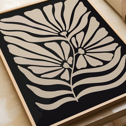 アートポスター モダン 植物モチーフ ブラックとベージュの調和 2枚セット 5452 3枚目の画像