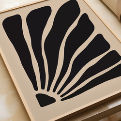 アートポスター モダン 植物モチーフ ブラックとベージュの調和 2枚セット 5452 4枚目の画像