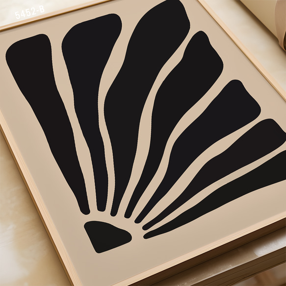 アートポスター モダン 植物モチーフ ブラックとベージュの調和 2枚セット 5452 4枚目の画像