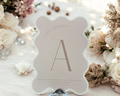Petal frame テーブルナンバー 6枚セット 席次表・席札・メニュー表