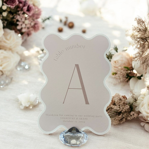 Petal frame テーブルナンバー 6枚セット 席次表・席札・メニュー表