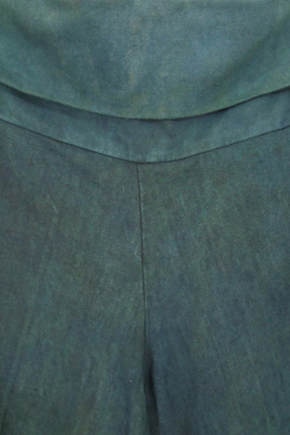 asana ヘンプコットン 厚手 フレアーパンツ●草木染めマンゴーインディゴ 5枚目の画像