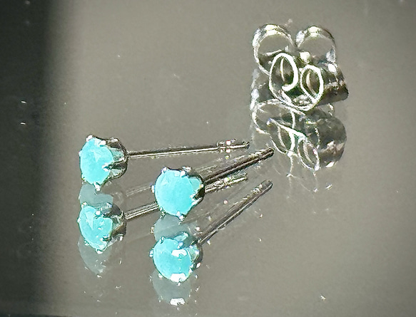 アマゾナイト 〜天の河の石〜 のプチスタッドピアス　サージカルステンレス316L 9枚目の画像