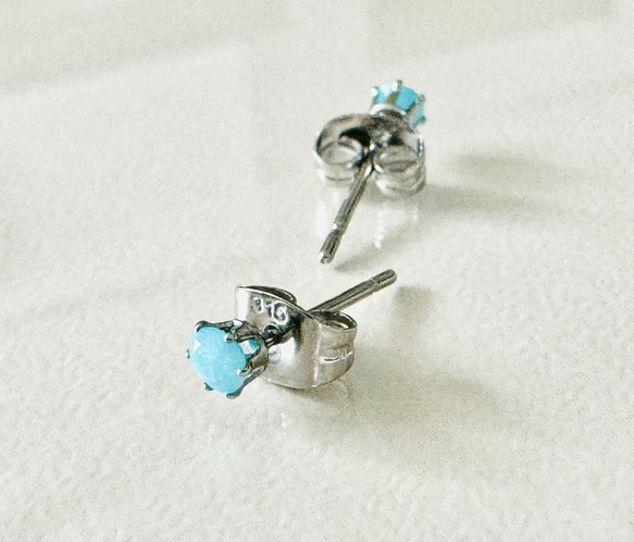 アマゾナイト 〜天の河の石〜 のプチスタッドピアス　サージカルステンレス316L 5枚目の画像